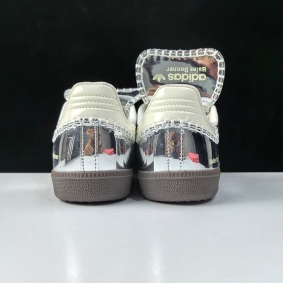 adidas White and Green Striped Sneakers - Picture 4 of 5